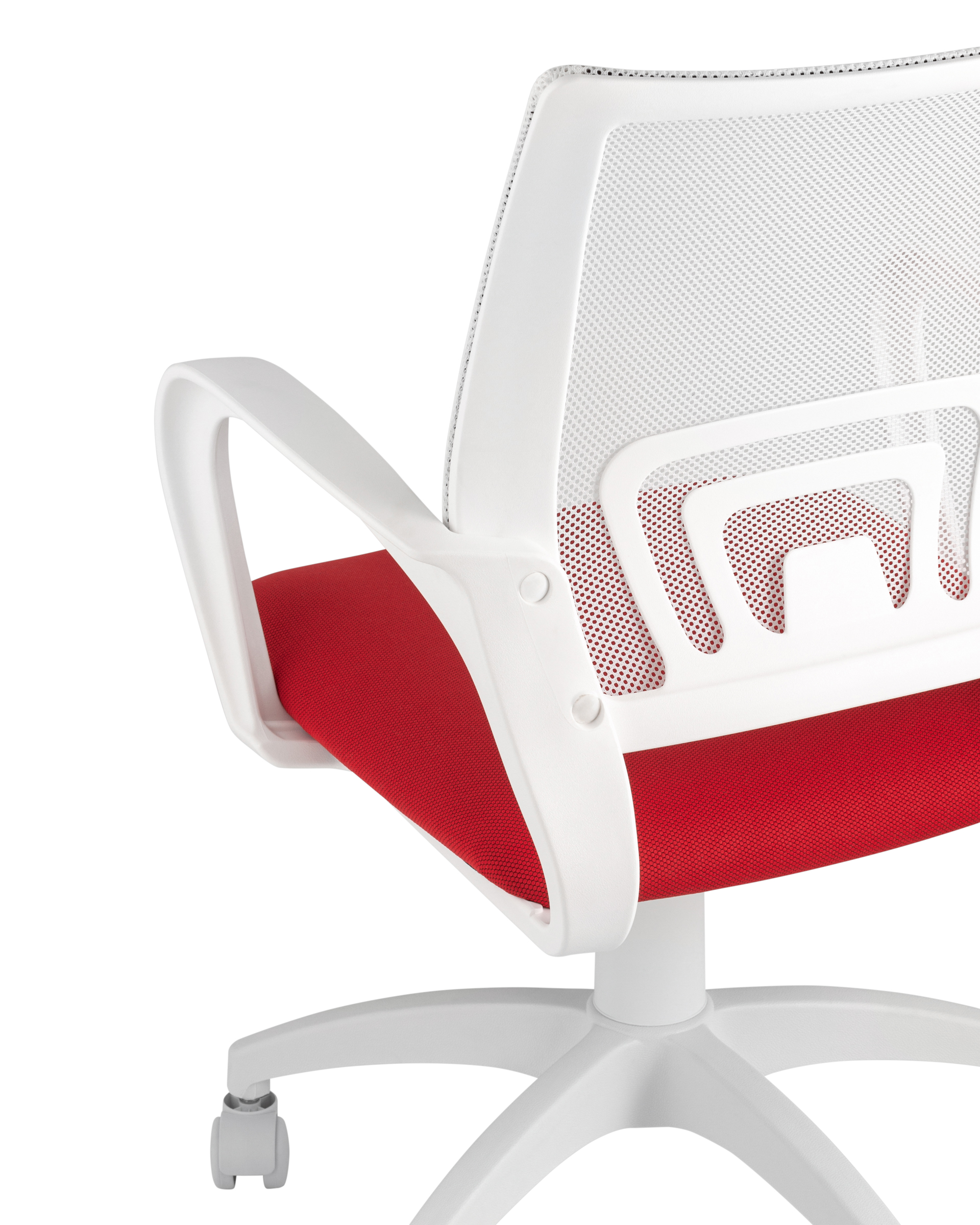 Кресло офисное TopChairs ST-BASIC-W красная ткань крестовина белый пластик