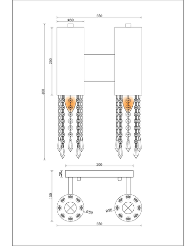 Бра Moderli V10011-2W Klimand
