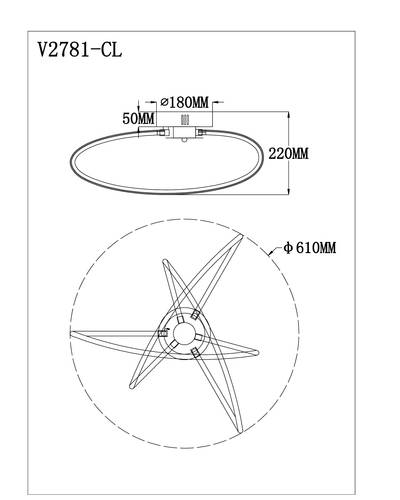 Светодиодная потолочная люстра с пультом Moderli V2781-CL Ello LED 126W